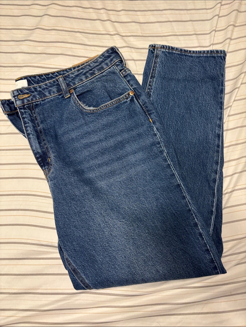 H&M Womens Dark Blue Straight Leg Jeans